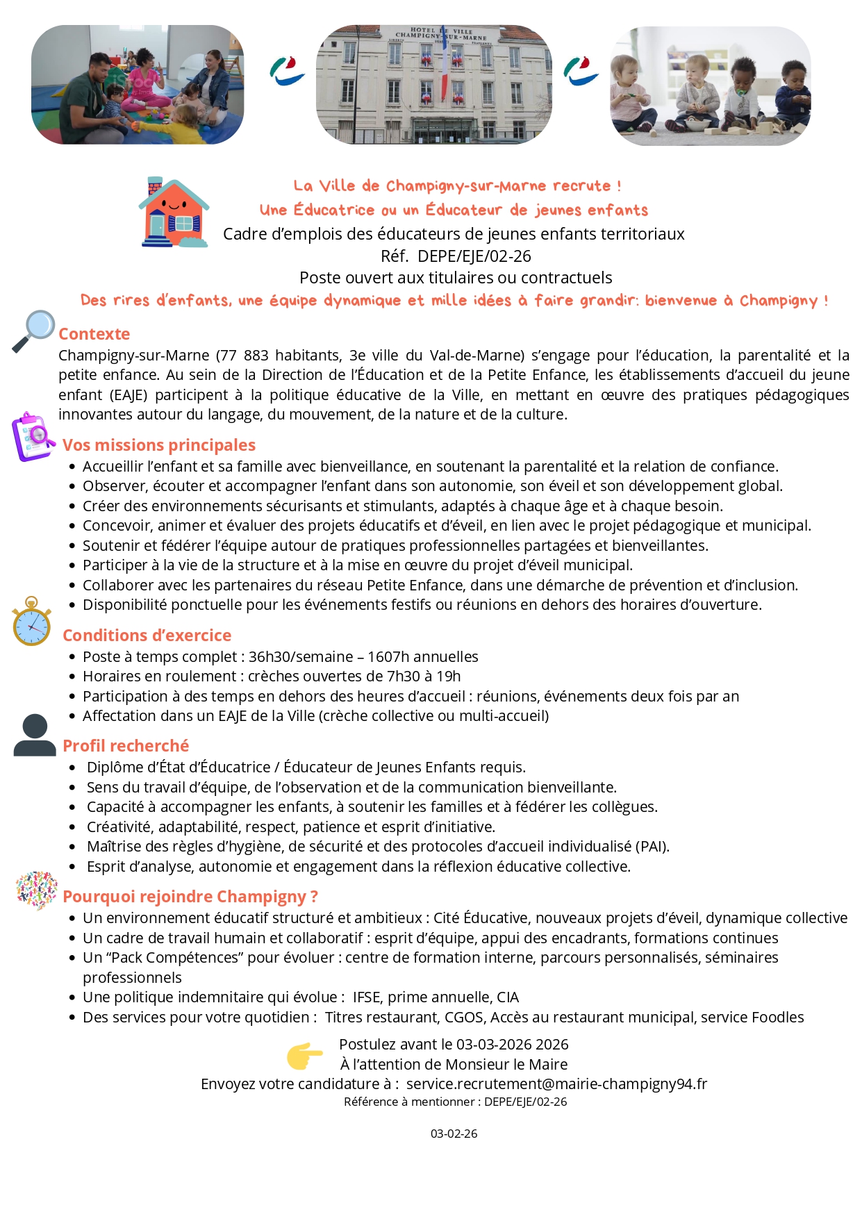 Une Éducatrice ou un Éducateur de jeunes enfants