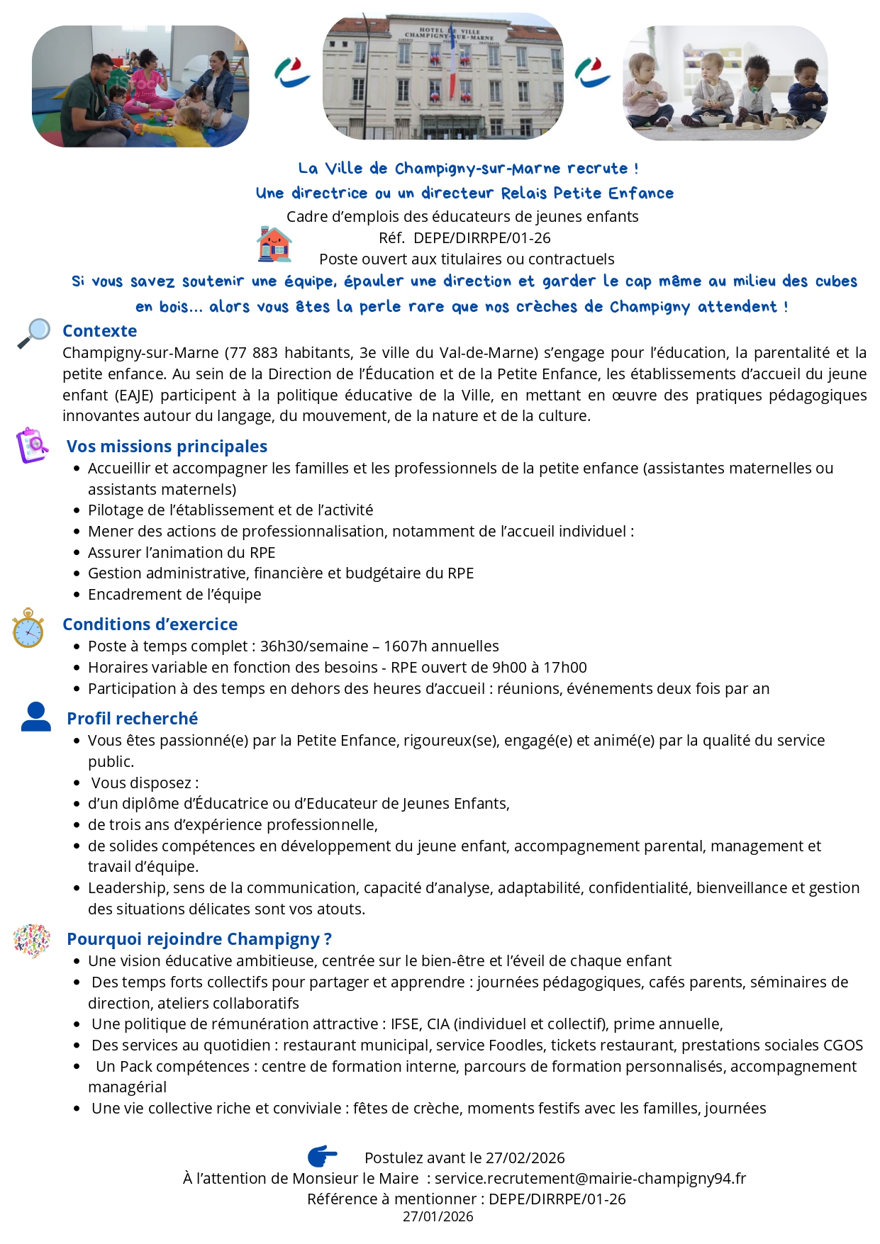 Une directrice ou un directeur Relais Petite Enfance