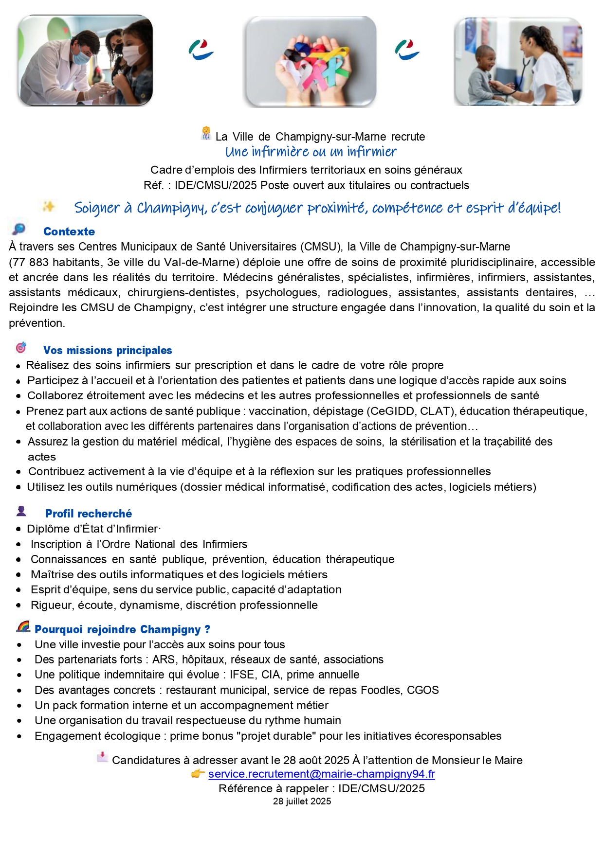 Une infirmière ou un infirmier